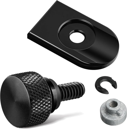 Amazicha Black Aluminum Fender Rear Seat Bolt Nut Tab Mount Knob Cover 1/4"-20 Thread Seat Screws Kit Compatible for Harley Davidson Touring Softa...