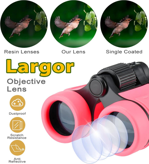 Binoculars for Kids, Kids Binoculars for 3-12 Years Boys and Girls Toys Gifts Optics Shockproof Toy Binoculars for Bird Watching, Educational Insi...
