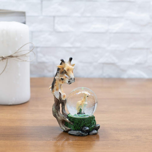 Elanze Designs Giraffe Family on Plains Magical Whimsical Tabletop Dresser Nightstand Figurine Miniature 45MM Sturdy Polyresin Glitter Water Snow ...