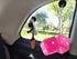 Zento Deals Pair of 3 inch Square Hot Pink Hanging Fuzzy Plush Dice with White Dots for Car Interior Cute Ornament Decoration Rear View Mirror Acc...