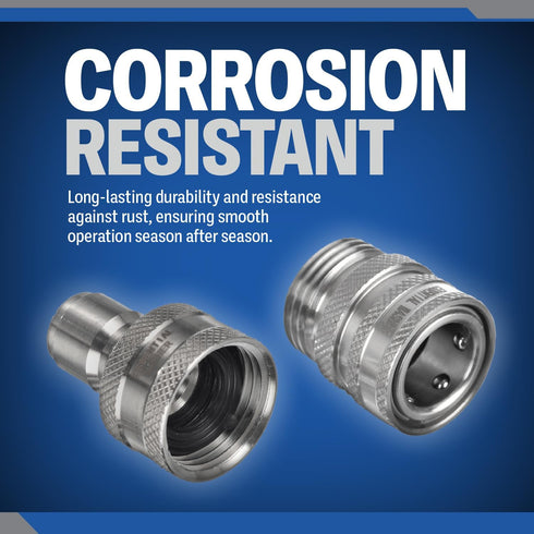 ESSENTIAL WASHER Garden Hose Quick Connect Hose Fittings - New One-Hand Operation Design 3/4 Inch Stainless Steel Water Hose Quick Connect Set Gar...