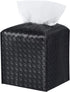 Tissue Box Cover PU Leather Tissue Holder Square Facial Tissue Case Facial Paper Organizer Dispenser for Bathroom, Vanity Countertop, Tabletop, Ca...