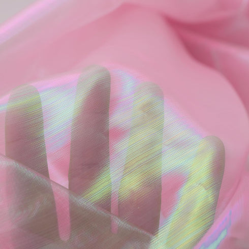 3 Yard Sheer Iridescent Organza Fabric, Magic Laser Holographic Gauze Fabric for Costume, Curtain, Shiny Photography Background, Party, DIY Suppli...