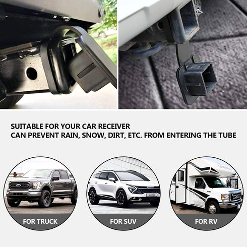 Trailer Hitch Cover Plug Cap Insert Fits 2" Receivers Black Receiver Tube Hitch Plug for RV SUV and Cars by Cenipar...