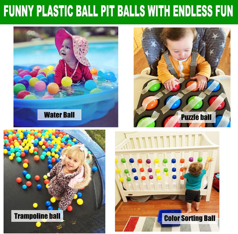 LANGXUN Soft Plastic Ball Pit Balls, Plastic Toy Balls for Kids, Ideal Gift for Baby Toddler Birthday, Ball Pit Play Tent, Baby Kiddie Pool Water ...