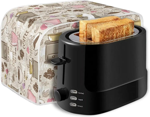 Talayituse Coffee Theme 4 Slice Toaster Covers Dust Protection Bread Maker Covers Toaster Oven Cloth Cover Kitchen Accessories Washable Appliance ...