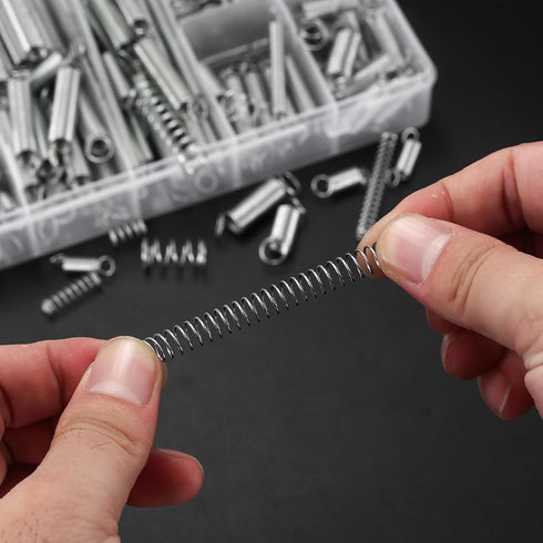 210 Pcs Spring Assortment Kit, Compression and Extension Springs, Zinc Plated Steel Wire Springs Repair Set for Home Repairs Tool, 20 Kinds Sizes...