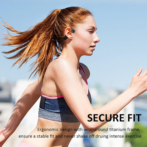 Bone Conduction Headphones, Open-Ear Wireless Bluetooth 5.3 Workout Headphones with Microphones, 20H Playtime, Waterproof Wireless Earphones for S...