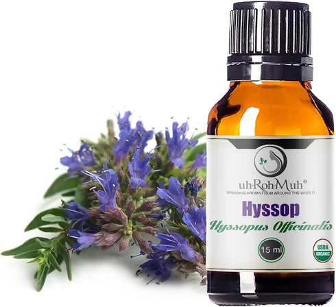 Organic Hyssop Essential Oil with Fresh Floral Scent, 100% Pure & Natural Essential Oil for Aromatherapy, Home Essential Diffuser Oil - USDA Certi...