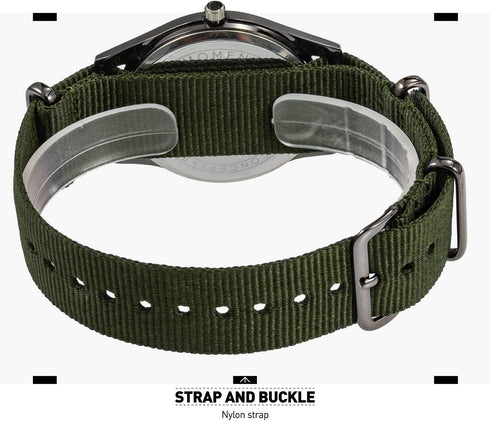 Infantry MDC Mens Analog Watch, 12/24 Hour Military Wrist Watches for Men Tactical, Army Field Wristwatch with Slip-Thru Nylon Band...