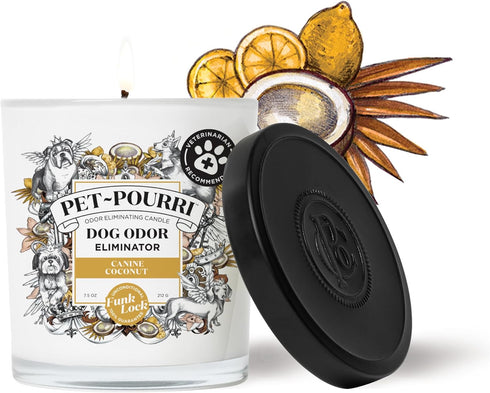 Pet-Pourri Pet Odor Freshener Candle, Canine Coconut, 7.5 Oz - Coconut (Veterinarian Recommended)...