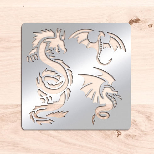 BENECREAT 6x6" Dragon Metal Stencils, Chinese Dragon Stencils for Wood Canvas Wall Painting Crafts and Decorations...