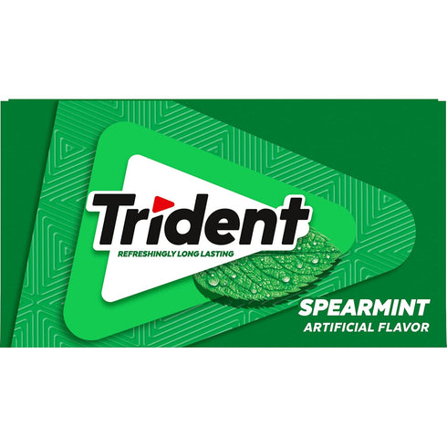 Trident Spearmint Sugar-Free Chewing Gum, 6 Pocket Packs of 28 Pieces (168 Total Pieces)...