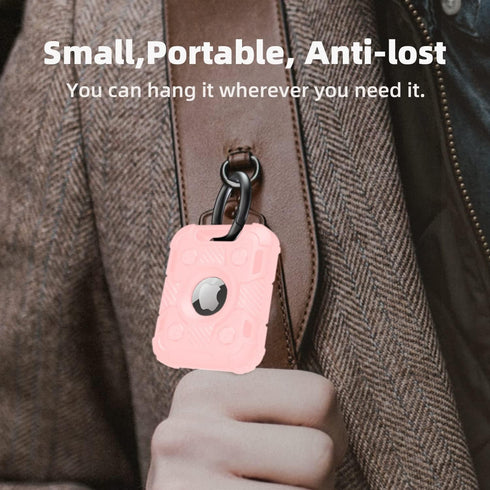 AirTag Case with Keychain, Cool Armor Rugged Shockproof AirTag Holder, Hard PC Anti-Scratch Air Tag Case Cover Tracker Key Ring Dog Collar AirTag ...