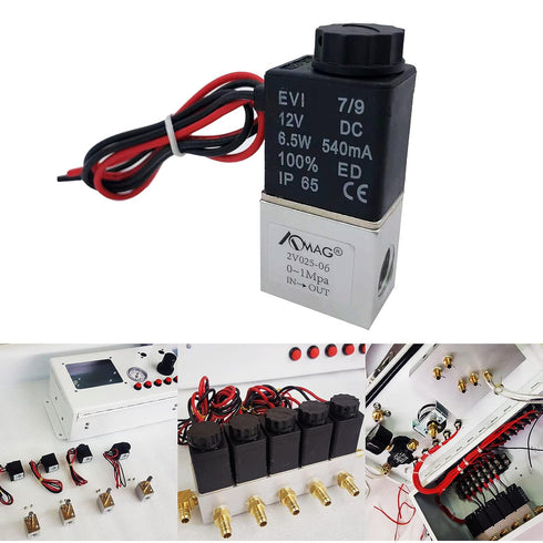 AOMAG® 1/8" 2 Way Normally Closed Pneumatic Aluminum Electric Solenoid Air Valve 12V DC...