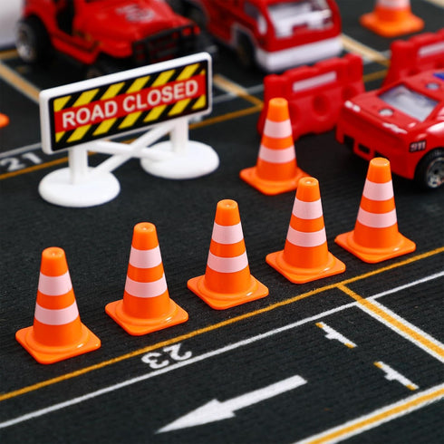Gadpiparty 50Pcs Miniature Traffic Signs for Kids Mini Traffic Cones Training Road Block Toy Cones for Multipurpose Construction Theme Party Engin...