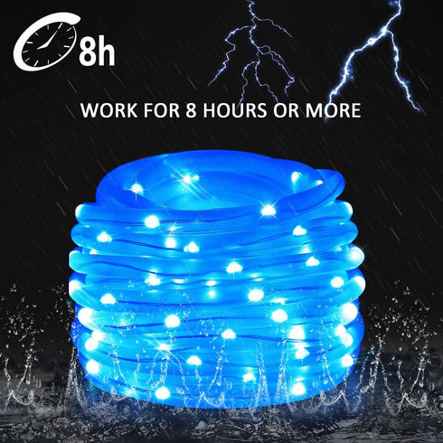 JMEXSUSS 120 LED Solar Rope Lights,39.4ft 8 Modes Solar Rope Lights Outdoor Waterproof, Outdoor Solar Fairy Lights for Garden,Fence,Patio,Pool,Dec...