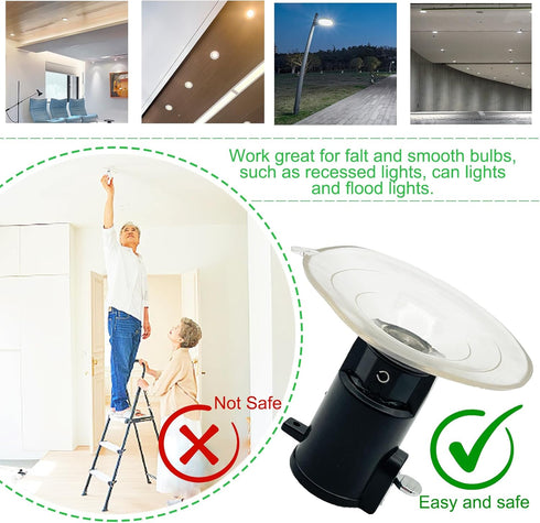 Suction Cup Light Bulb Changer, Light Bulb Changer for High Ceilings and Recessed Lights, Suction Cup Flat Light bulb Remover Tool for Living Room...