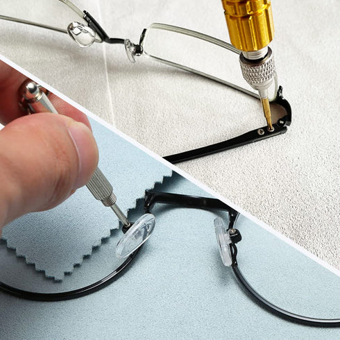 PTSLKHN Eyeglass Repair Kit Screwdriver, 5-in-1 Multifunctional Small Screwdriver, S2 Steel Eyeglass Screwdriver Kit for Eyeglass, Sunglasses, Ele...