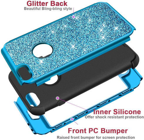 Hython Compatible with iPhone 6/6s Case, Heavy Duty Full-Body Defender Protective Case Bling Glitter Sparkle Hard Shell Hybrid Shockproof Rubber B...