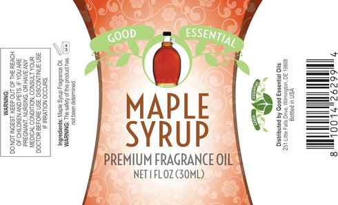 Good Essential Professional Maple Syrup Fragrance Oil 30ml for Halloween, Christmas Diffuser, Soaps, Lotions, Perfume 1 fl oz - Maple Candle Scent...