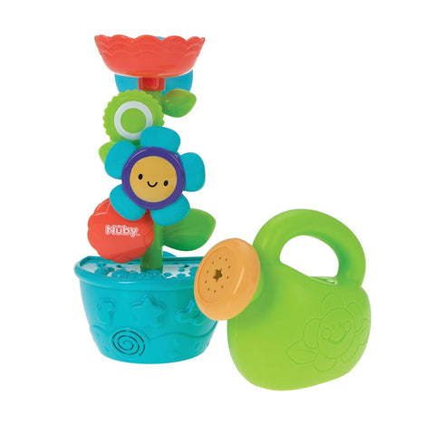 Nuby Flow N' Grow Garden Bath Toy with Flower and Watering Can - Baby Bath Toy for Boys and Girls 18+ Months - Toddler Bath Suction Cup Toy Attach...