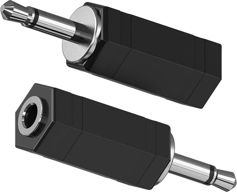 3.5mm Mono to Stereo Adapter, 2 Pack 3.5mm 1/8" Mono Male Plug to 3.5mm 1/8" TRS Stereo Female Jack for Radio, Headphone...