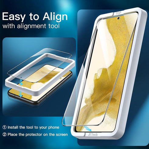 JETech Screen Protector for Samsung Galaxy S22 5G 6.1-Inch, Tempered Glass Film with Easy Installation Tool, Fingerprint ID Compatible, HD Clear, ...