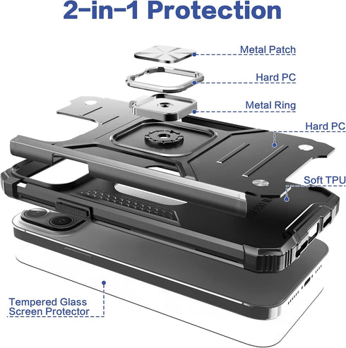 iPhone 14 Pro Case with Screen Protector, iPhone 14 Pro Case for Men, Shock Absorption Heavy Duty Durable Drop Test Slim Fit Lightweight Protectiv...