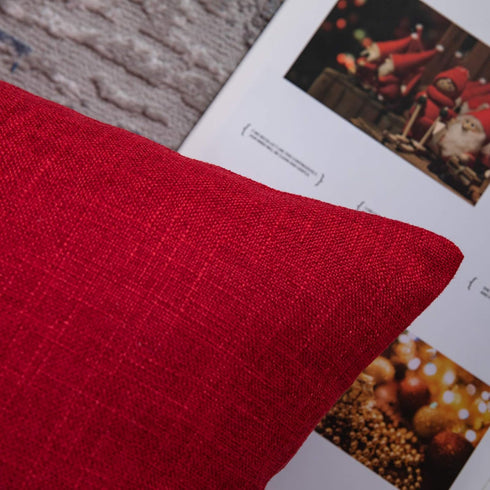 Anickal Valentines Pillow Covers 18x18 inch for Valentines Day Decor Set of 2 Red Rustic Linen Holiday Decorative Square Throw Pillow Covers for F...