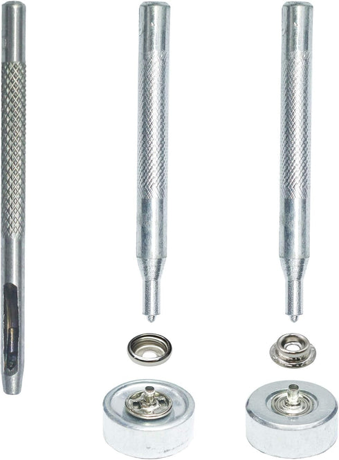 60 Sets 15mm 5/8" Mixed Heavy Duty Snap Fasteners Kit, Metal Snaps for Leather Crafts Sewing Repair Clothing Button Kit with Snap Installation Too...