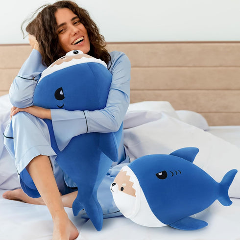 Shark Plush Stuffed Animal-16''Corgi Shark Plush Toy, Shiba Inu Shark Plush Pillow, Cute Soft Plush Shark Plushie Stuffed Toys, Shark Plush Pillow...