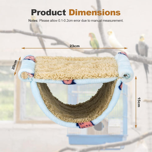 Bird Tent Bed for Cage Hanging Hammock Snuggle Hut Parrot Tent Toy Bird Nest Perch for Parakeet Budgies Cockatiels Cockatoo Finch Conures...