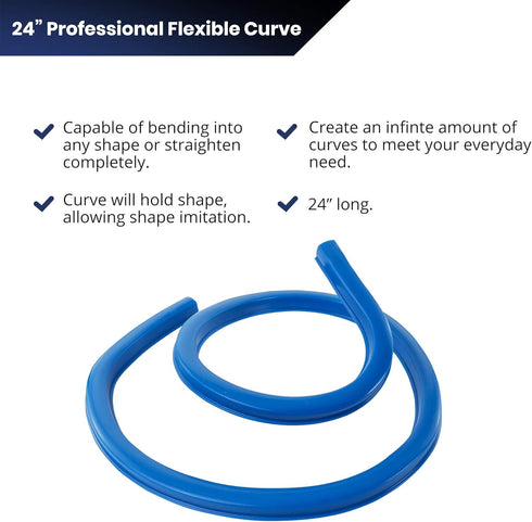 Pacific Arc Flexible Curve 24" with Inking Edge, for Drawing, Pattern Making, Engineering, Stencil Making...