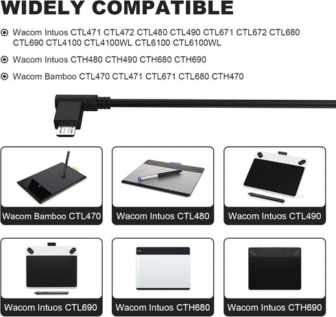 Sqrmekoko Replacement Data Sync Charging Power Supply Cable Cord Line Compatible with Wacom Intuos CTL480 CTL490 CTL690 CTH480 CTH490 CTH680 CTH69...