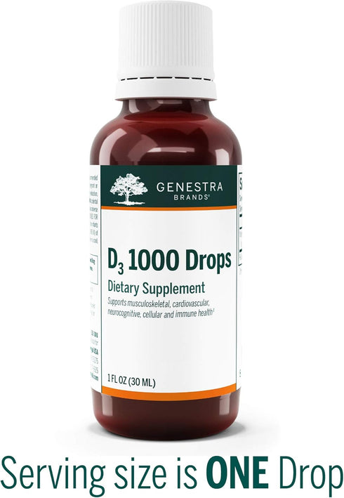 Genestra Brands D3 1000 Drops | Liquid Vitamin D Supplement | 1 fl. oz....