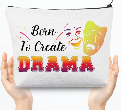 CMNIM Theatre Life Gift Drama Theater Make Up Bag for Drama Actor Actress Cosmetic Pouch Gift for Born To Create Drama Bags (Create Drama Makeup B...