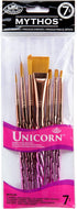 Royal & Langnickel Mythos, 7pc Unicorn Variety Craft Brush Set for All Painting Mediums, Includes - Filbert, Shader, Oval Wash, Round & Wash Brush...