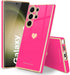 Teageo for Samsung Galaxy S23 Ultra Case for Women Girl Cute Love-Heart Luxury Soft Back Cover Raised Full Camera Protection Bumper Silicone Shock...