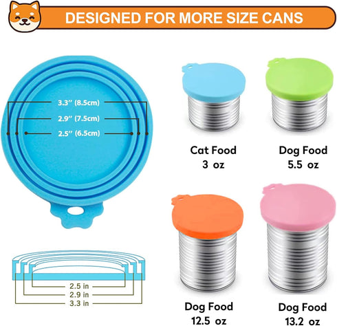 2 Pack Pet Food Cans Lids, Silicone Food Can Covers for Dog and Cat, BPA Free/Food Safe/Universal, One Fit Most Standard Size Food Can Top Green/B...