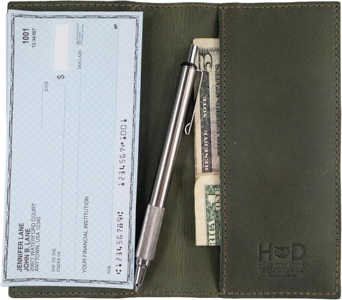 Hide & Drink, Checkbook Cover, Minimalist Organizer, Check Presenter, Bill Holder for Waiter and Waitress, Restaurant Accessories, Full Grain Leat...