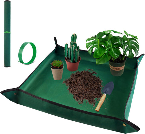 Repotting Mat for Indoor Plant Transplanting and Mess Control. 29.5" X 29.5" Portable Potting Tray Succulent Gardening Mat Gardening Gifts for Pla...