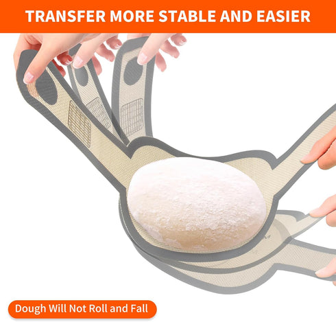 Silicone Bread Sling Dutch Oven Liner, Non-Stick & Easy Clean Reusable Oval Silicone Bread Baking Mat with Long Handles, Easy to Transfer Sourdoug...