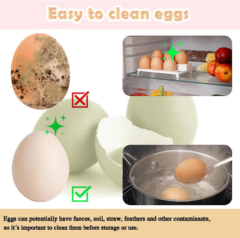 Egg Brush Cleaner, Silicone Egg Brush for Fresh Egg, Reusable Egg Cleaning Tools, Funny Shape Scrubbing Brush for Eggs...
