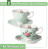 BTaT- Floral Tea Cups and Saucers, Set of 2, 8oz, Coffee Cups with Gold Trim, British Tea Cups...