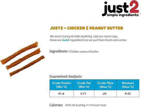 Chicken & Peanut Butter - 2.82 oz - Dehydrated Dog Treats, Only 2 Ingredients, All Natural, Reward & Training, This & That Canine Co....
