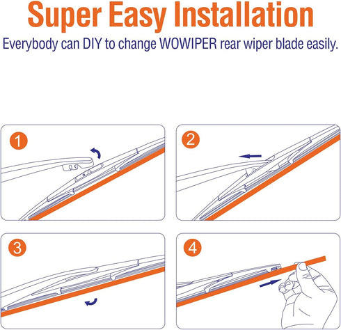 Genuine Rear Wiper Blades for Honda CRV CR-V 2007 2008 2009 2010 2011, 14"+14" (2 Pack) OEM 76730-SFA-003, Compatible for Honda Fit Pilot/Subaru T...