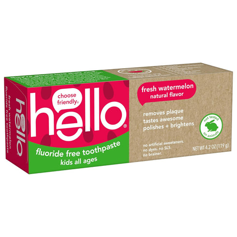 hello Fresh Watermelon Fluoride Free Kids Toothpaste, 4.2 Oz Tube...