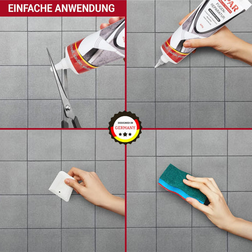 Tile Grout Repair Kit (14 oz/ 400g) for Wall and Floors Tile Joints with Spatula and Sponge, Repair Mortar, Fill and Reviver The Joints, Quick-Dry...