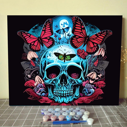 Paint by Numbers Kits 16x20 Canvas DIY Oil Painting for Kids,Students,Adults Beginner with Brushes & Acrylic Pigment - Day of The Dead Mexico Butt...